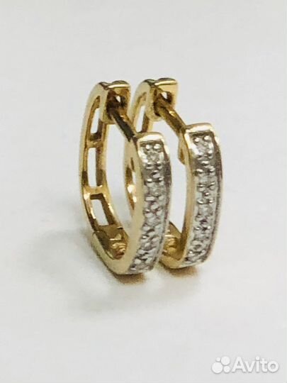 Золотые серьги с бриллиантами