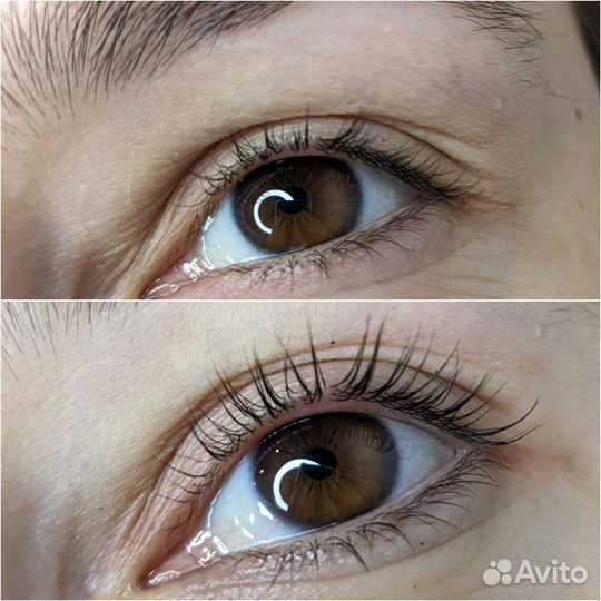 Ламинирование ресниц, оформление бровей