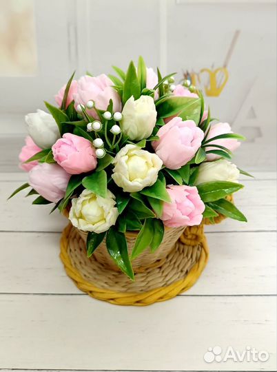 Букет тюльпанов из мыла ручной работы