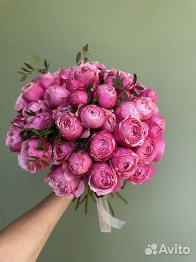 Кустовые пионовидные розы. Цветы и доставка