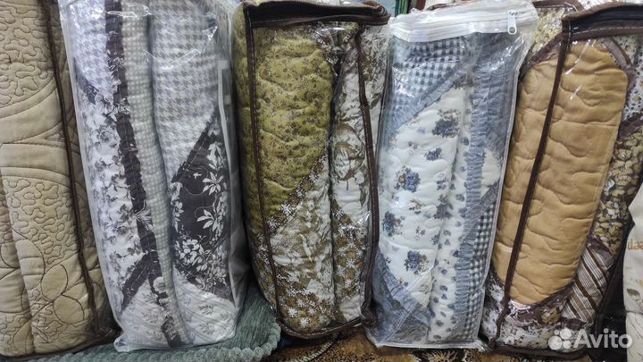 Покрывало на кровать стеганое хлопковое евро