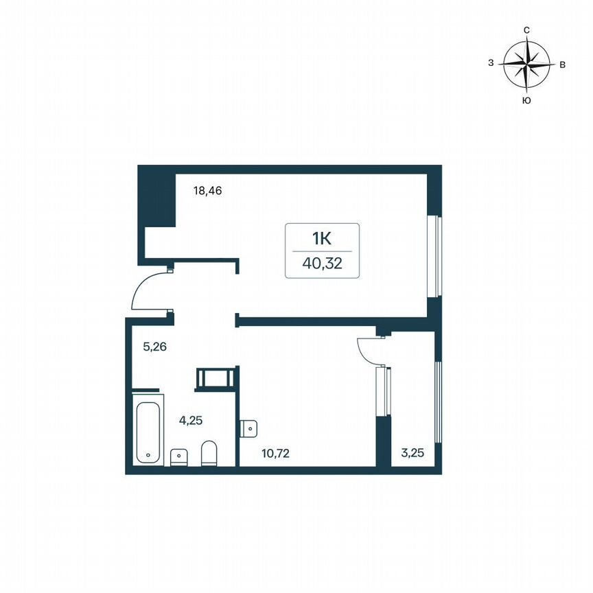 1-к. квартира, 39,7 м², 9/11 эт.