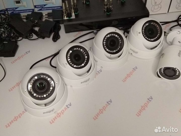 Видеонаблюдение 8 уличных камер. Полный к-т