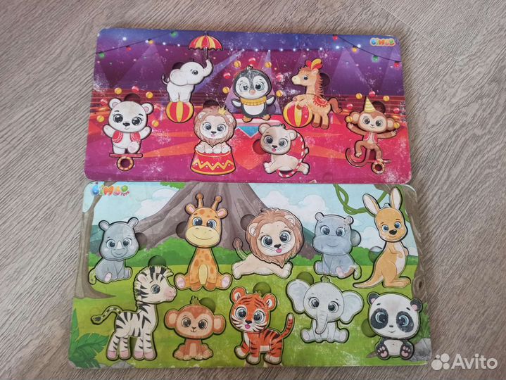 Пазлы детские вкладыши сортеры пакетом