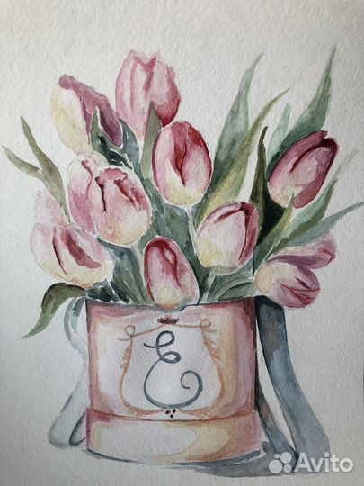 Картина акварель цветы