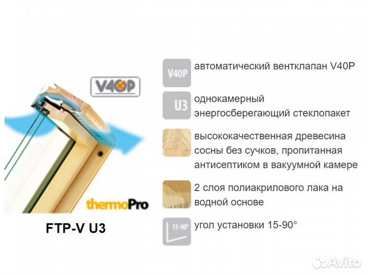 Мансардное окно fakro FTP-V U3 55*98