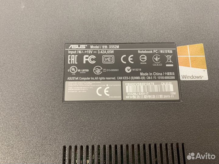 Ноутбук asus X552M