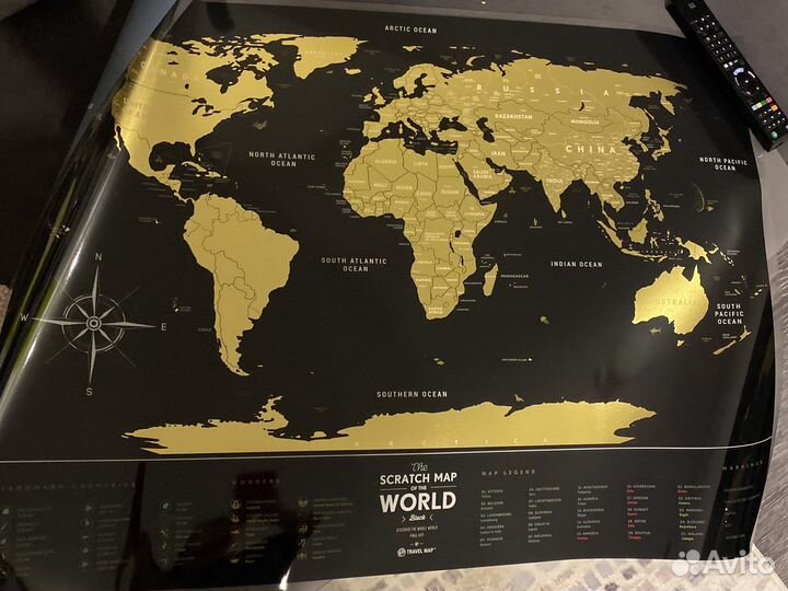 Новая скретч Карта мира в тубусе