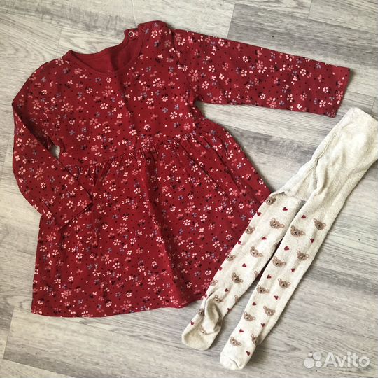 Платье для девочки 92/колготки