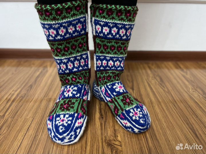 Вязаные Носки джурабы зимние, теплые