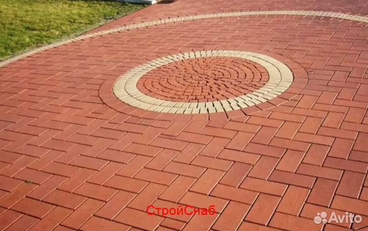 Клинкер тротуарный темно-красный флэш лср Глазго Л