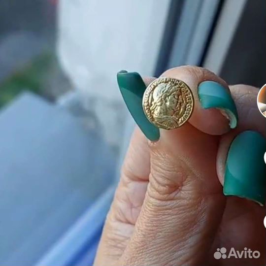 Серебряные серьги с древнеримскими монетами Италия
