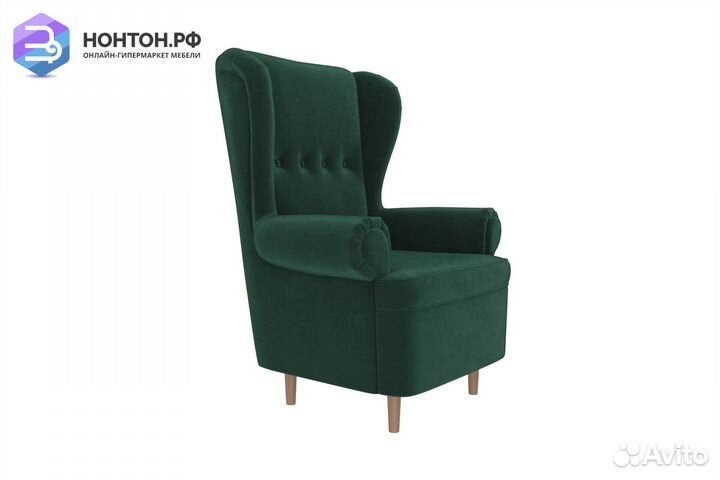 Кресло Торин велюр зеленый