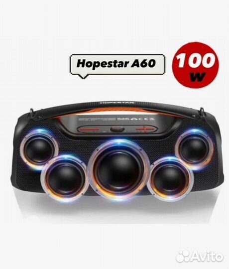 Bluetooth колонка 100 W Hopestar A60 +MicroSd 64Gb