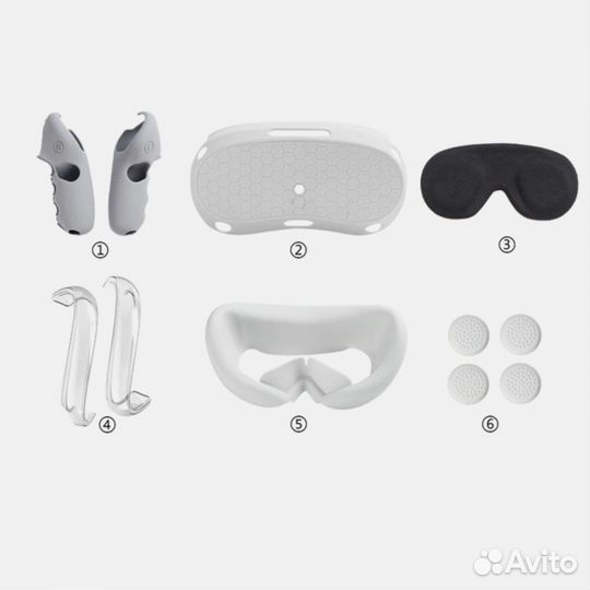 Комплект белых чехлов для Pico 4 (5в1)