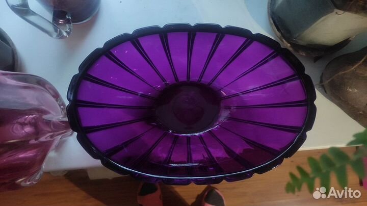 Ваза ладья чаша салатница Чехия Богемия Bohemia