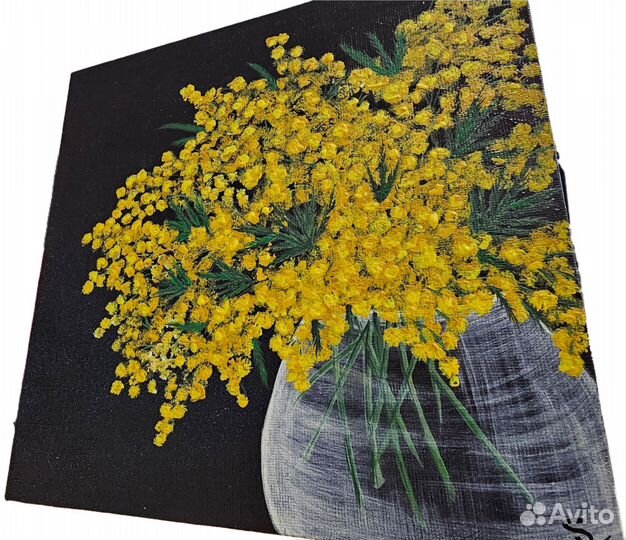 Ручная работа, акрил, мимоза