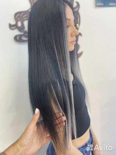 Наращивание волос, цветных прядей