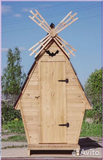 Дачный туалет деревянный прямоугольник зии 647