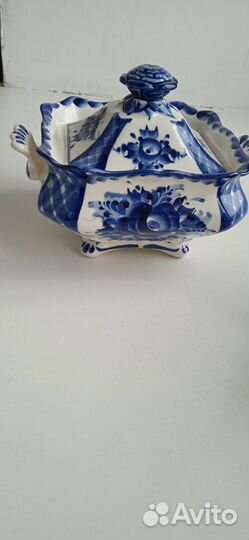 Чайник и сахарницы Гжель СССР новые