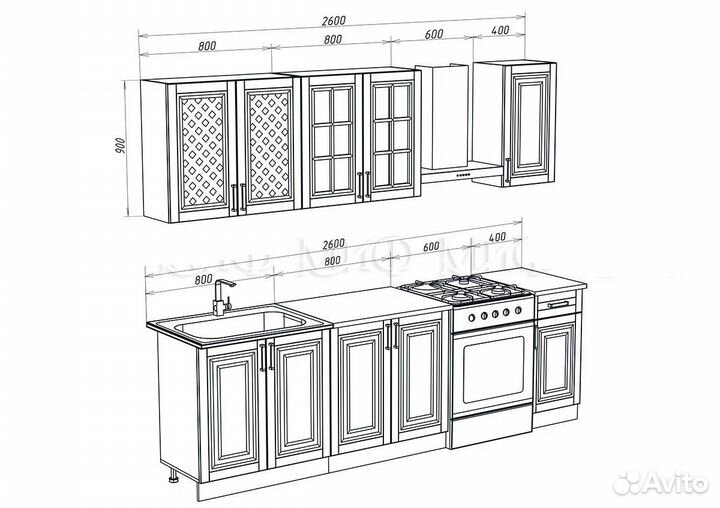 Кухонный гарнитур 2 метра