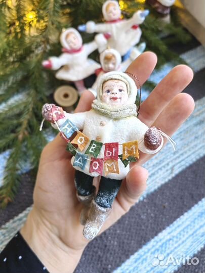 Елочная ватная игрушка 