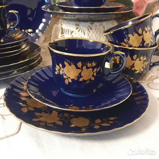 Чайные тройки кобальт Германия