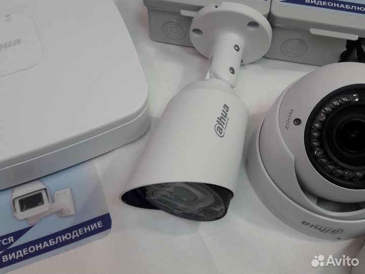 Видеонаблюдение 4М регистратор Dahua 4камер