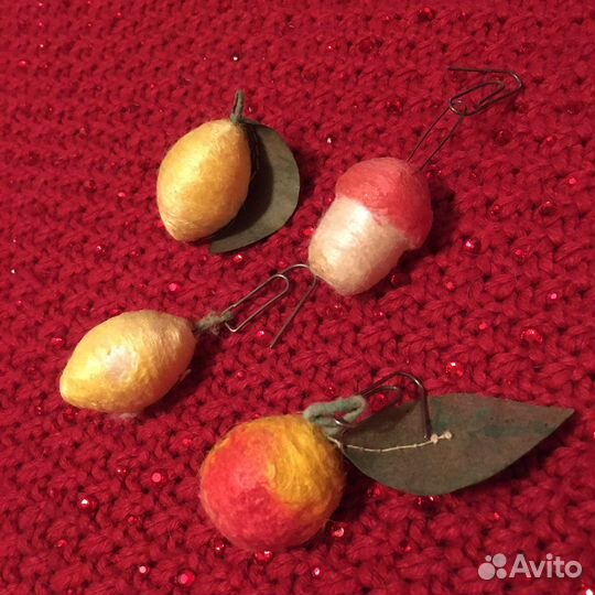 Елочные игрушки СССР ватные