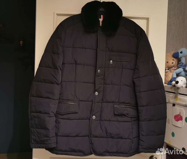 Куртка мужская синяя с воротником зима 56 р XXL