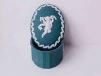 Wedgwood Jasperware teal редкая шкатулка с Putti