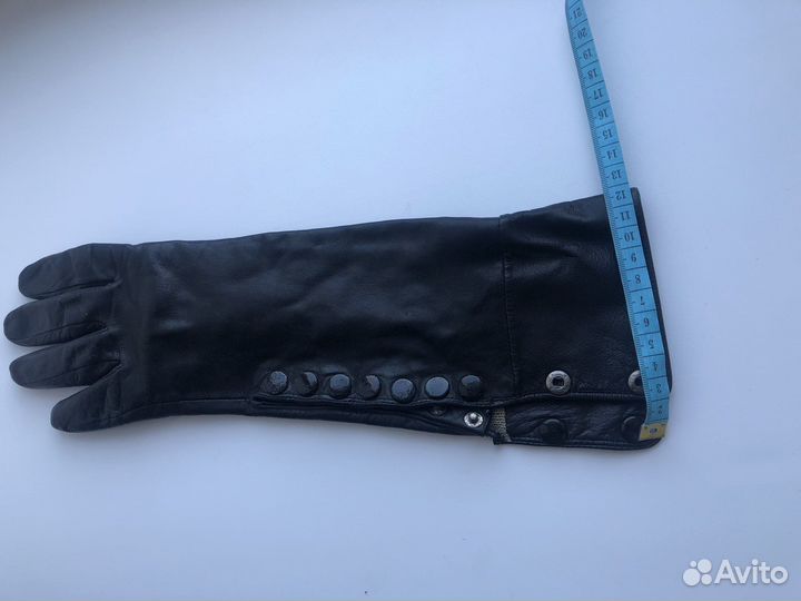 Перчатки женские длинные Натур. Кожа