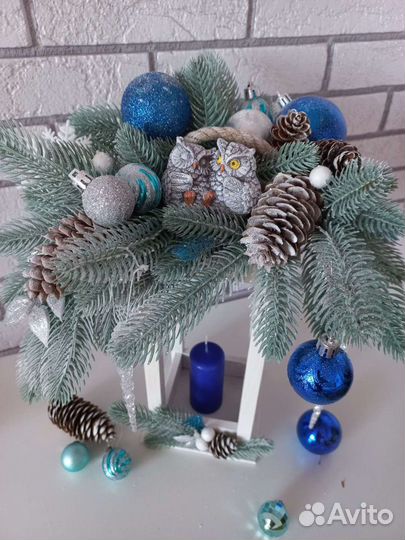 Новогодний деревянный Фонарь подсвечник, ручная ра