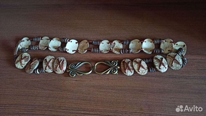 Ремень, Пояс - кокос, латунь. Винтаж