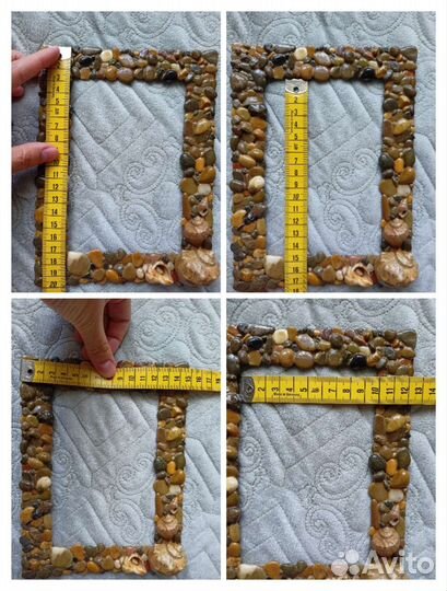 Фоторамка с морскими камнями камешками ракушками