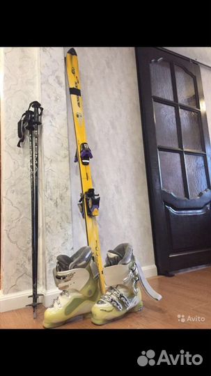 Горные лыжи (комплект с палками и ботинками)