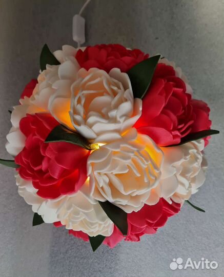 Минисветильник Пионы, декор, светильник