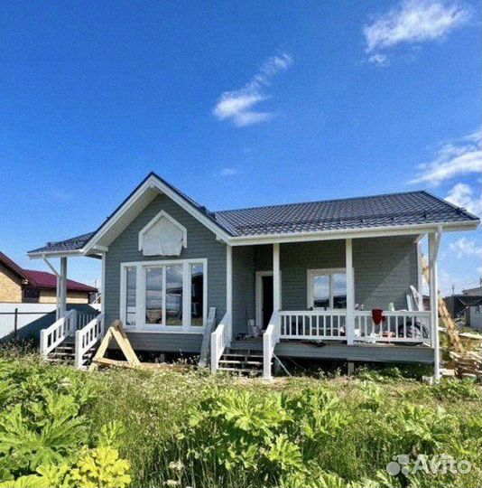 Каркасный дом с мансардой и террасой под ключ