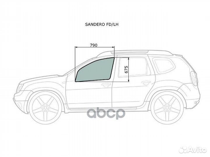 Стекло боковое опускное (Спереди/ Слева/ Цвет з