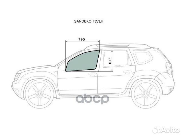 Стекло боковое опускное (Спереди/ Слева/ Цвет з