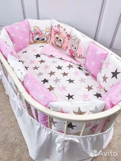 Бортики в детскую кроватку + одеяло