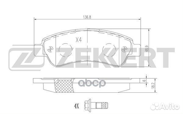 Колодки торм. диск. задн. Citroen Jumper (250)