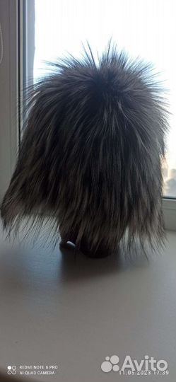 Шапка женская. Вязанная чернобурка