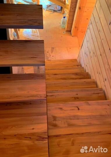 Облицовка ступеней породами дерева