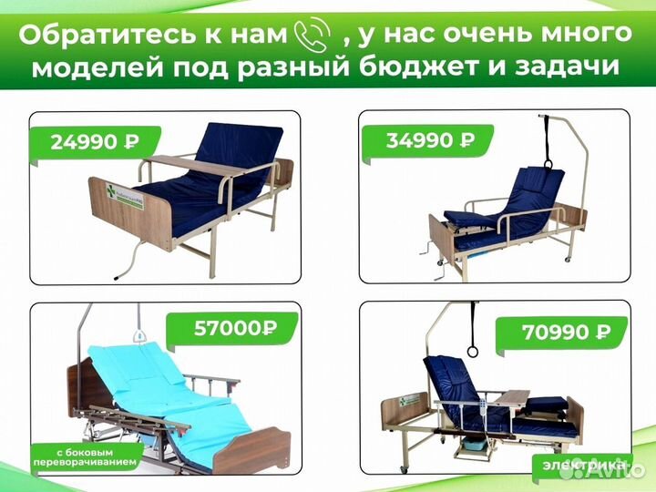 Медицинская кровать для ухода за больными