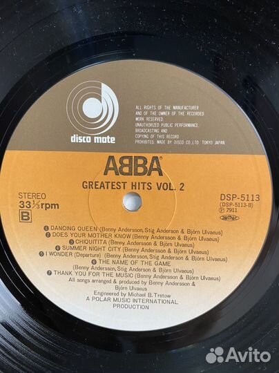 Disco:Abba – Greatest Hits Vol. 2 1979 JPN NM