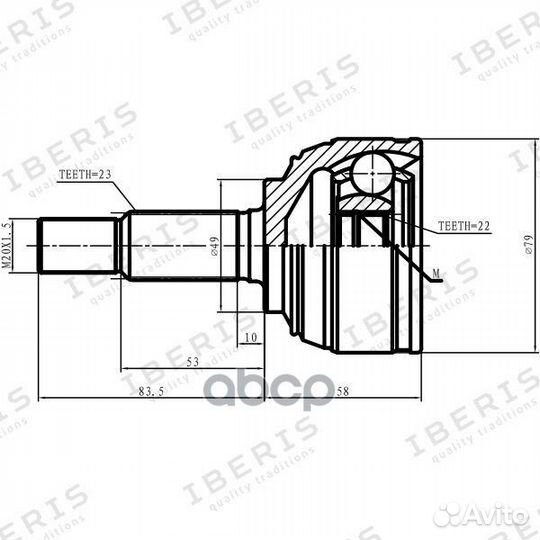 Шрус наружный nissan micra iii k12 note e11 ne11