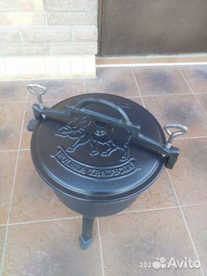 Польский чугунный казан эмалированный с ножками, 1