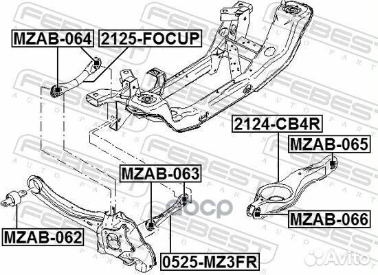 Тяга задняя поперечная 2125focup Febest