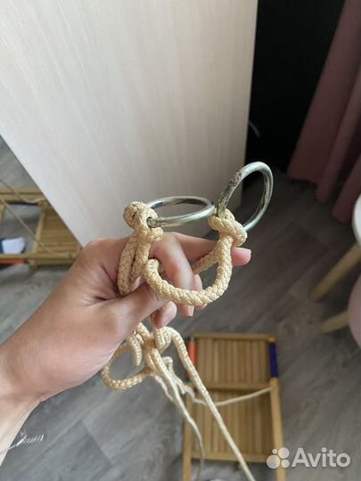 Качели детские подвесные деревянные